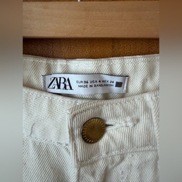 Zara Cream Wide Leg Denim - Picture 4 of 4